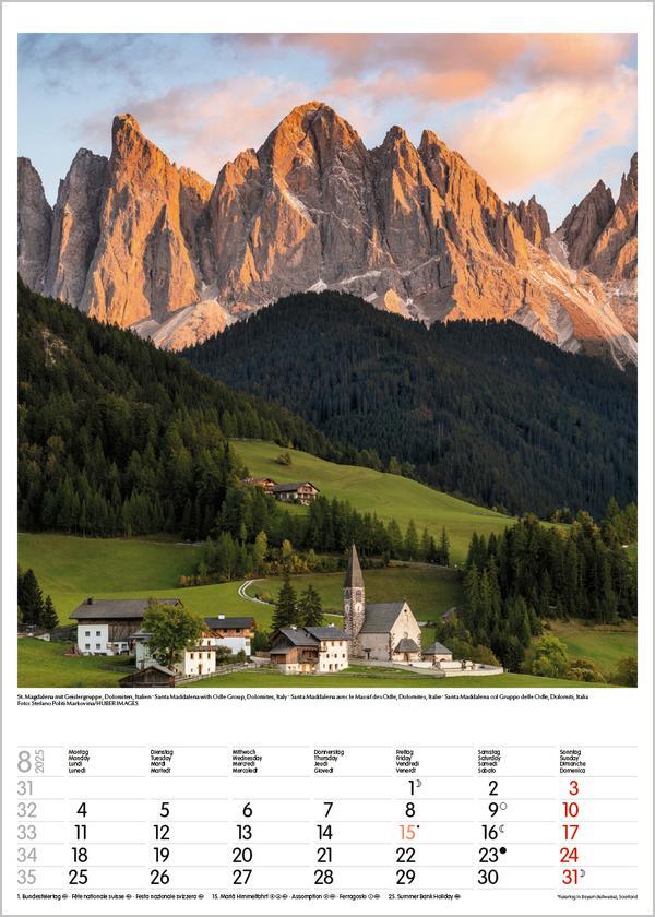 Bild: 9783731876090 | Alpen 2025 | Wandkalender mit Fotos von den Alpen. Format 30 x 42 cm.