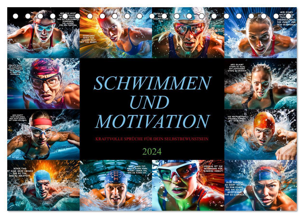 Cover: 9783383695537 | Schwimmen und Motivation (Tischkalender 2024 DIN A5 quer), CALVENDO...