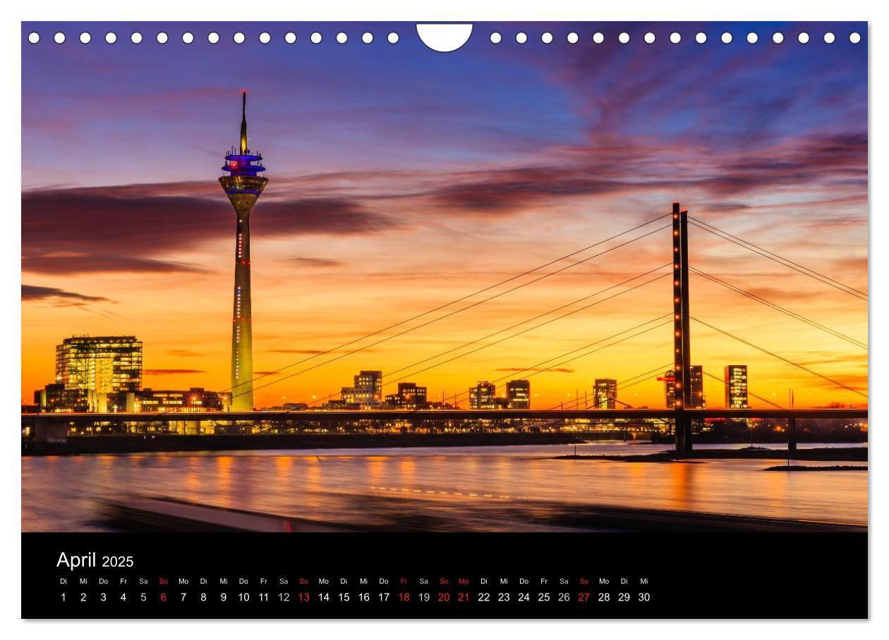 Bild: 9783435671601 | Düsseldorf bei Nacht (Wandkalender 2025 DIN A4 quer), CALVENDO...