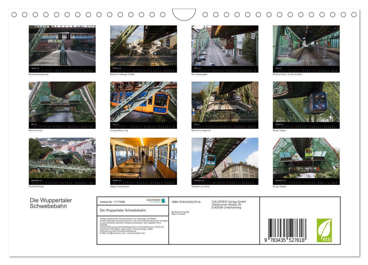 Bild: 9783435527618 | Die Wuppertaler Schwebebahn (Wandkalender 2025 DIN A4 quer),...