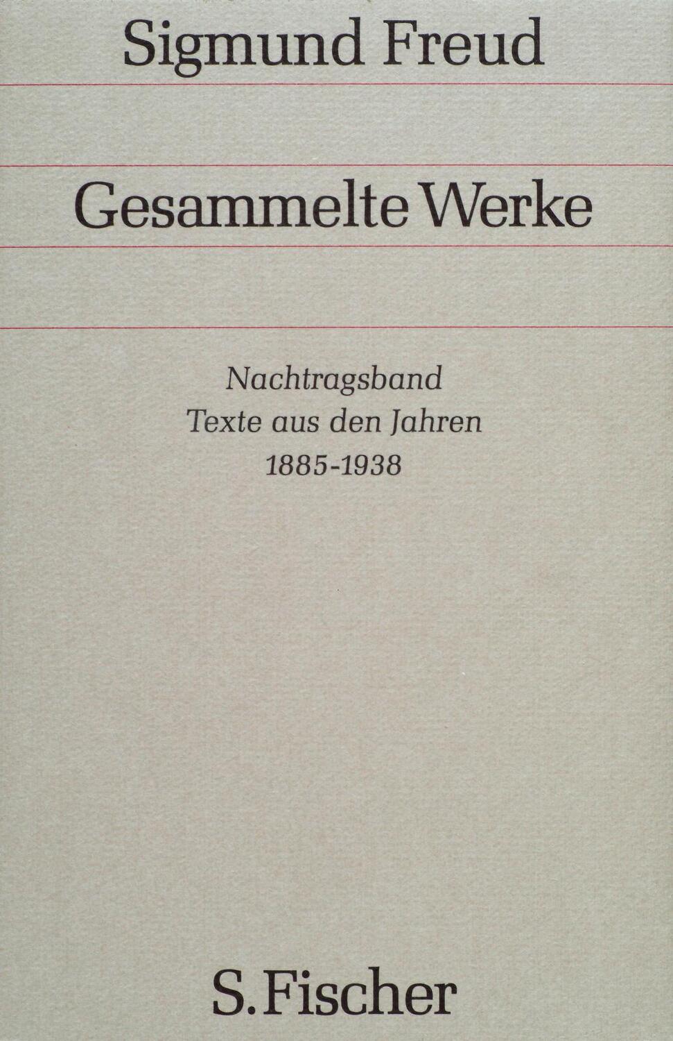 Cover: 9783100228055 | Nachtragsband: Texte aus den Jahren 1885 bis 1938 | Sigmund Freud
