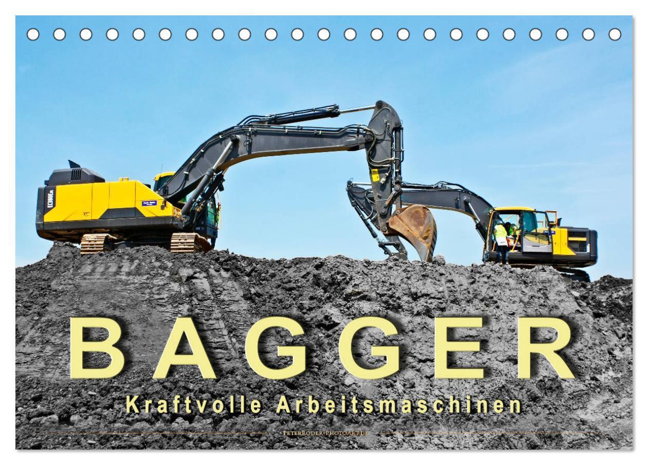 Cover: 9783435371259 | Bagger - kraftvolle Arbeitsmaschinen (Tischkalender 2025 DIN A5...