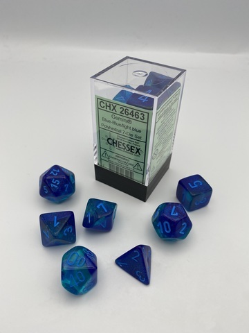 Cover: 601982034252 | Gemini® Polyhedral Blue-Blue/light blue Luminary™ 7-Die Set | Chessex