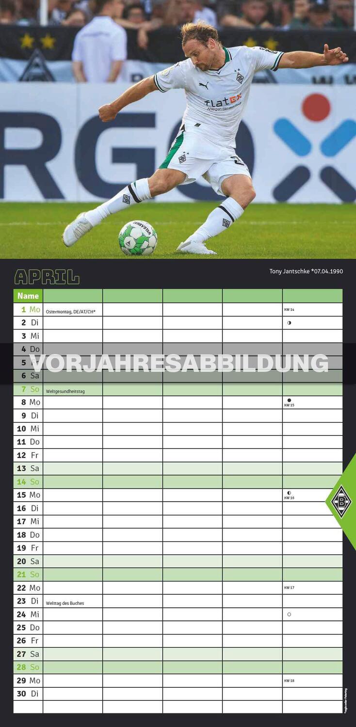 Bild: 4002725994387 | Borussia Mönchengladbach 2025 - Familien-Planer - Fan-Kalender -...