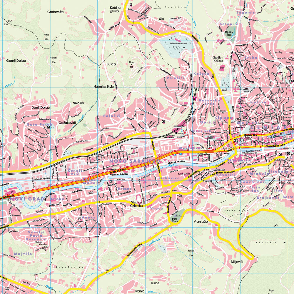 Bild: 9783850841641 | Sarajewo, Stadtplan 1:17.500. Sarajevo | Freytag-Berndt und Artaria KG