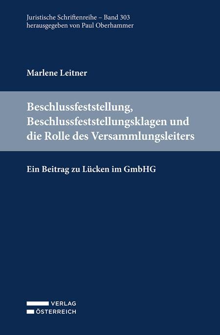 Cover: 9783704693815 | Beschlussfeststellung, Beschlussfeststellungsklagen und die Rolle...