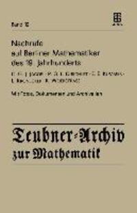 Cover: 9783211958421 | Nachrufe auf Berliner Mathematiker des 19. Jahrhunderts | H. Reichardt