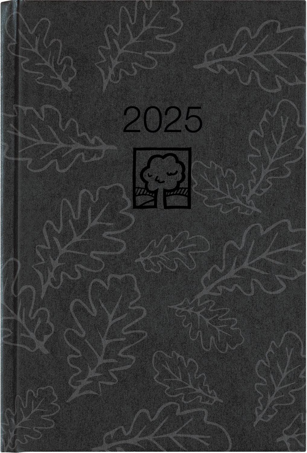 Cover: 4006928025275 | Buchkalender schwarz 2025 - Bürokalender 14,5x21 cm - 1 Tag auf 1...