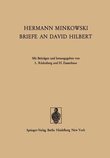 Cover: 9783540061212 | Hermann Minkowski Briefe an David Hilbert | H. Minkowski | Taschenbuch