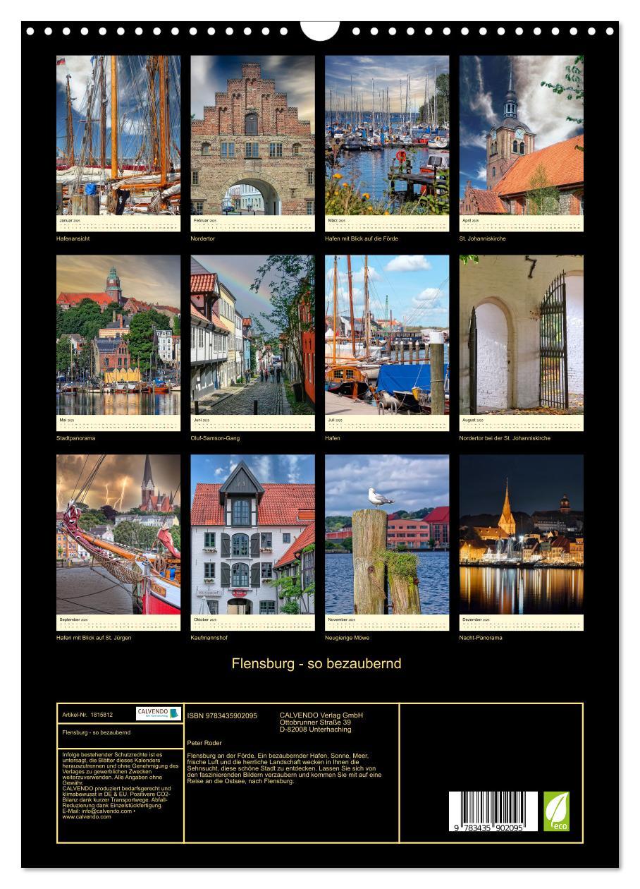 Bild: 9783435902095 | Flensburg - so bezaubernd (Wandkalender 2025 DIN A3 hoch), CALVENDO...