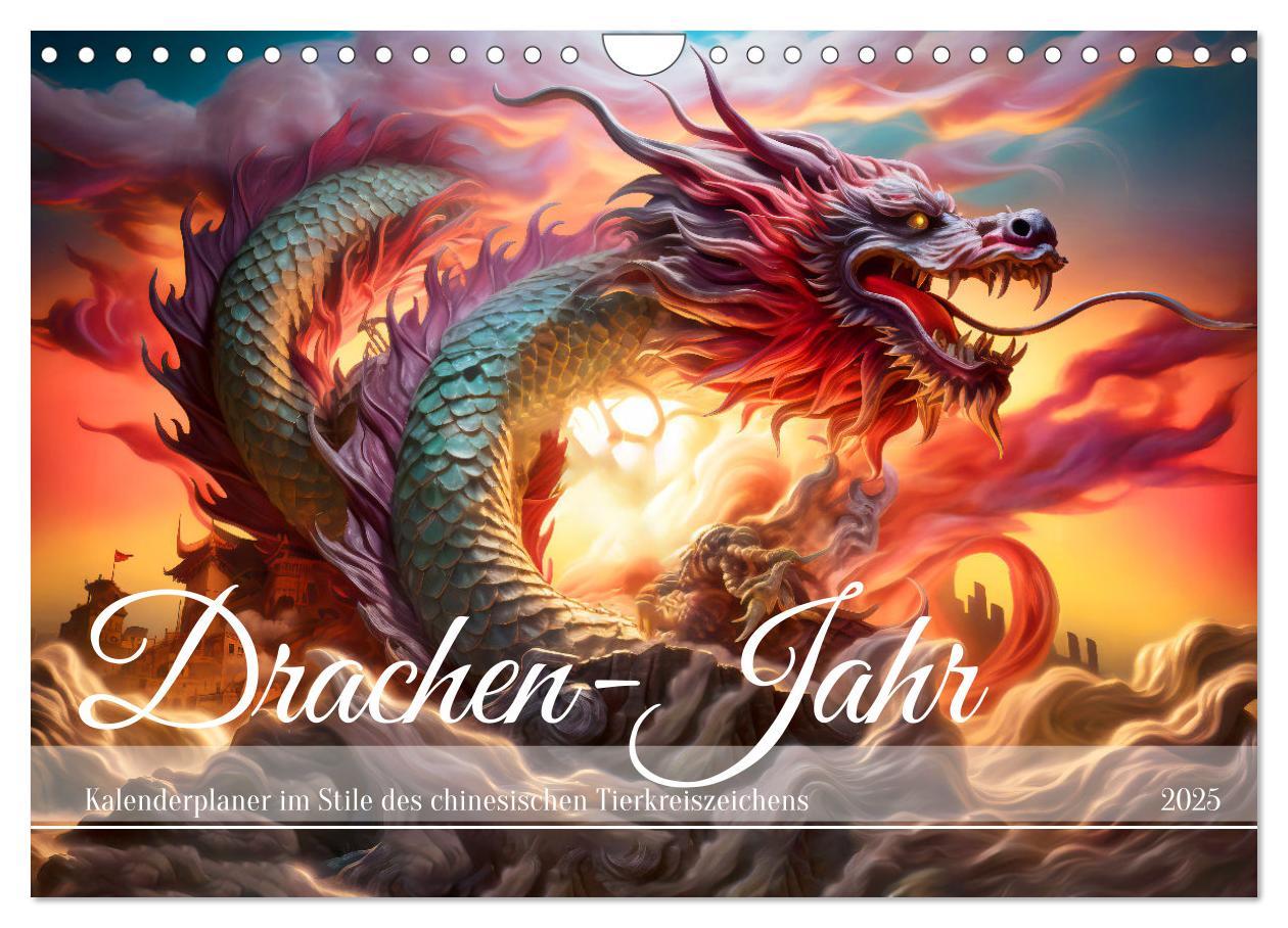 Cover: 9783383834004 | Drachen-Jahr - Kalenderplaner im Stile des chinesischen...