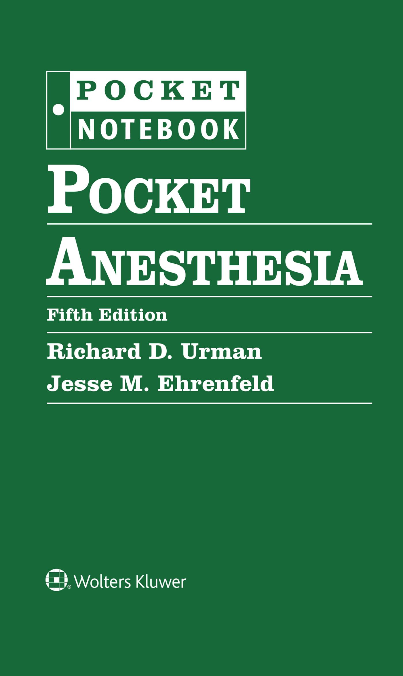 Cover: 9781975213497 | Pocket Anesthesia | Richard Urman (u. a.) | Taschenbuch | Englisch