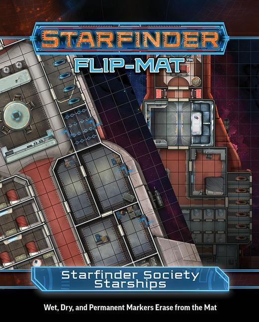 Cover: 9781640782143 | Starfinder Flip-Mat: Starfinder Society Starships | Damien Mammoliti