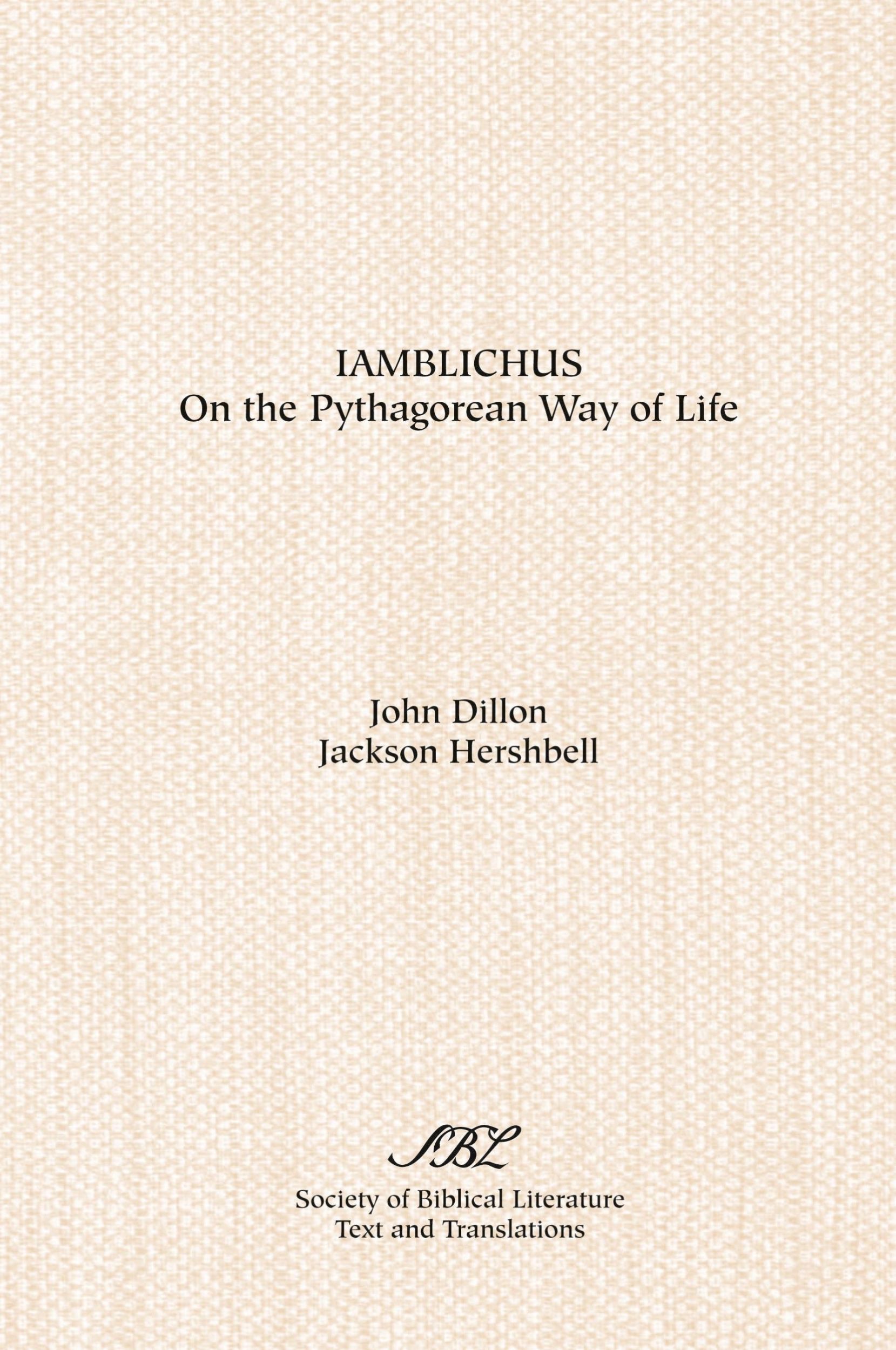 Cover: 9781555405236 | Iamblichus | On the Pythagorean Way of Life | Iamblichus (u. a.)