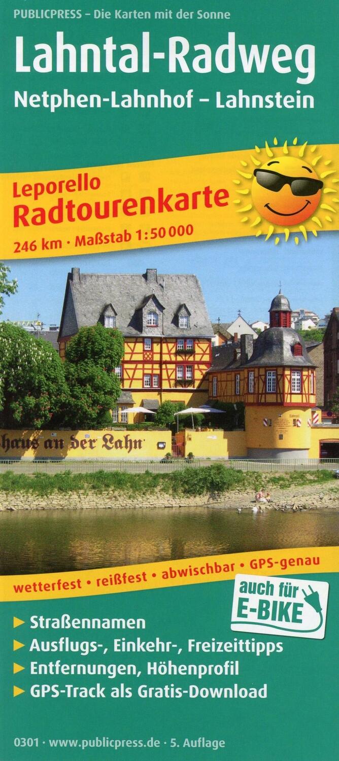 Cover: 9783899203011 | Radtourenkarte Lahntal-Radweg, Netphen-Lahnhof - Lahnstein 1 : 50 000
