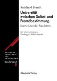 Cover: 9783050038599 | Universität zwischen Selbst- und Fremdbestimmung | Reinhard Brandt