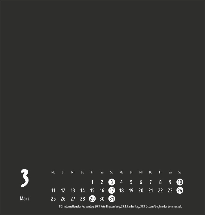 Bild: 9783756402007 | Bastelkalender 2024 schwarz mittel. Blanko-Kalender zum Basteln mit...