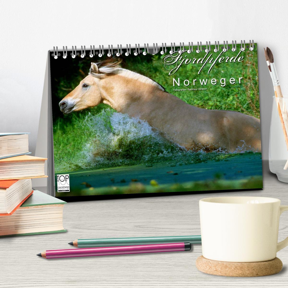 Bild: 9783435752515 | Fjordpferde - Norweger (Tischkalender 2025 DIN A5 quer), CALVENDO...