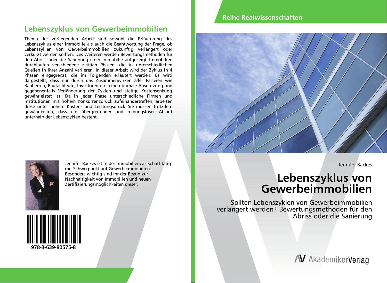 Cover: 9783639805758 | Lebenszyklus von Gewerbeimmobilien | Jennifer Backes | Taschenbuch