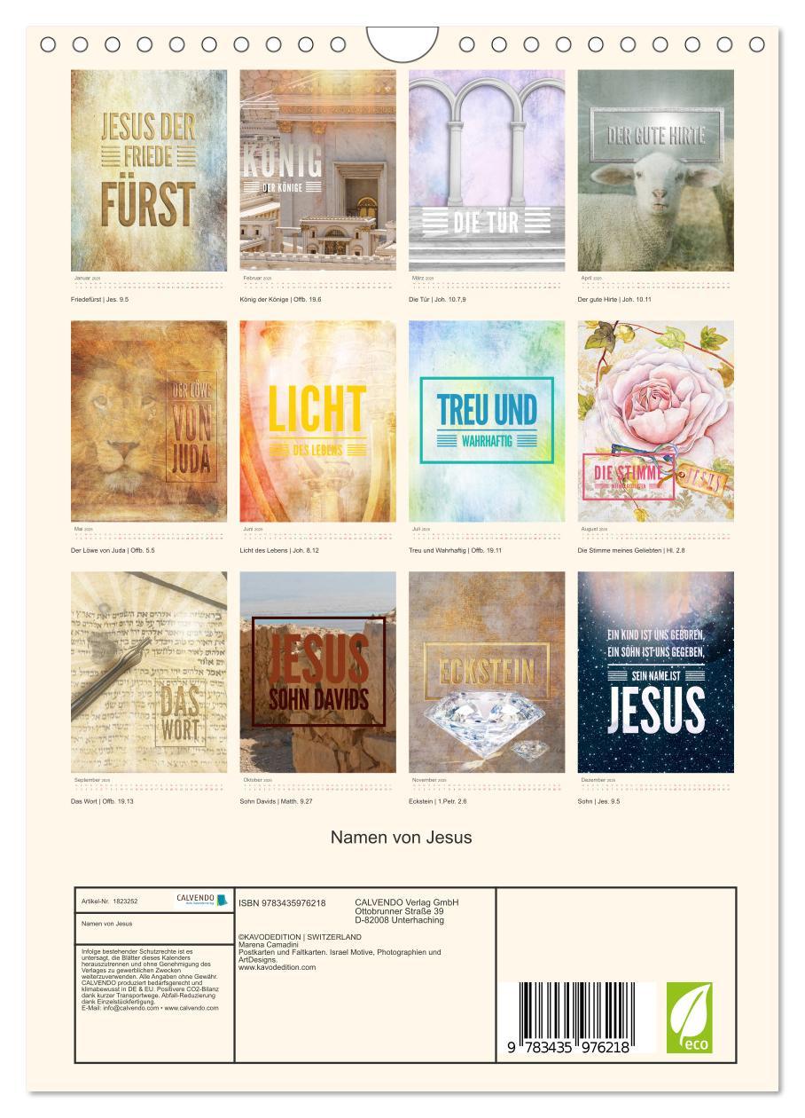 Bild: 9783435976218 | Namen von Jesus (Wandkalender 2025 DIN A4 hoch), CALVENDO...