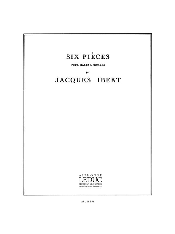 Cover: 9790046269868 | 6 pièces pour harpe à pedales | Jacques Ibert | Partitur