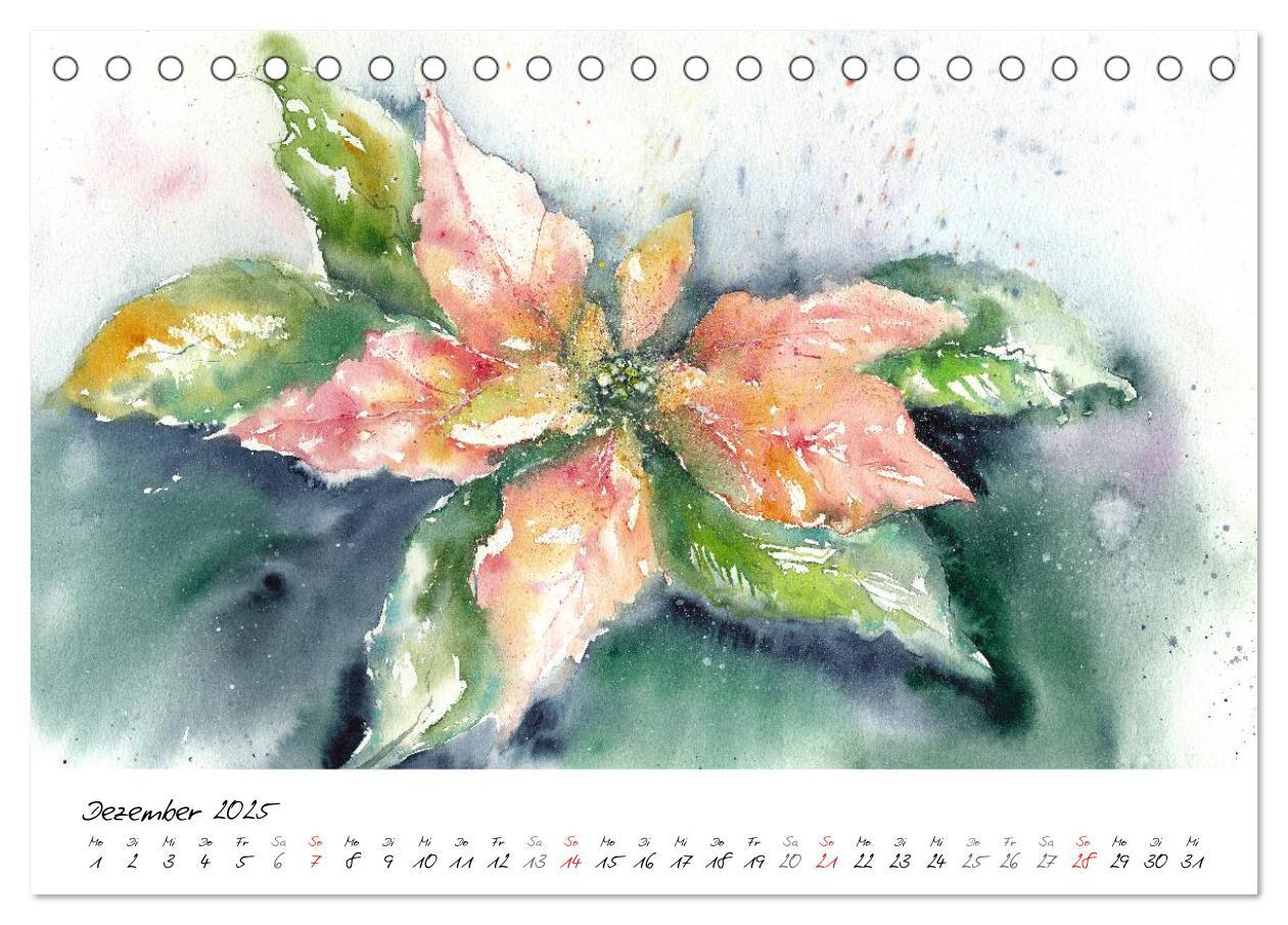 Bild: 9783435501496 | Blumen Blüten Aquarelle (Tischkalender 2025 DIN A5 quer), CALVENDO...