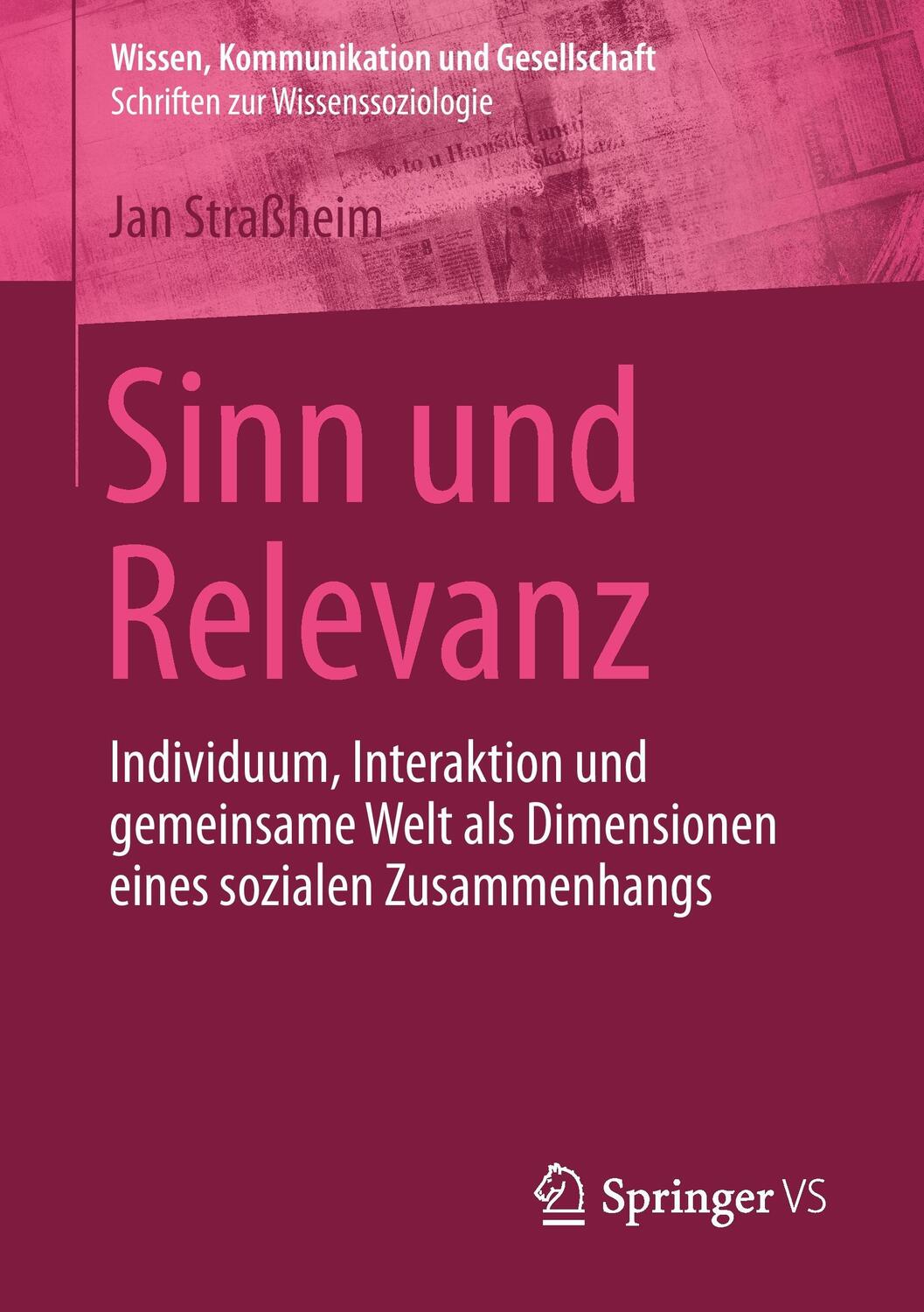 Cover: 9783658065683 | Sinn und Relevanz | Jan Straßheim | Taschenbuch | Springer VS