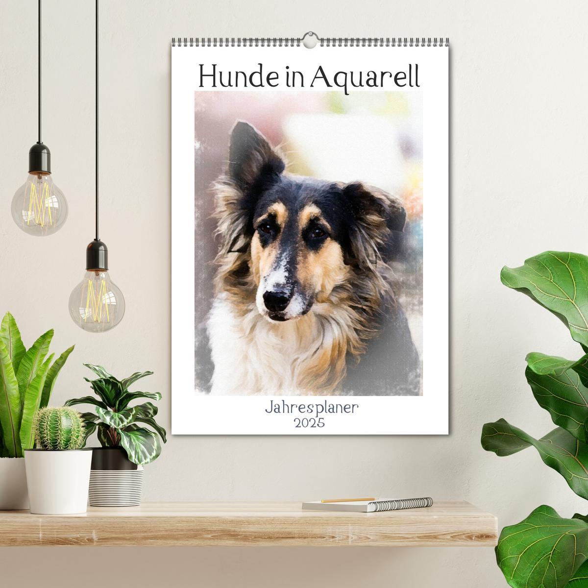 Bild: 9783457055656 | Hunde in Aquarell - Jahresplaner (Wandkalender 2025 DIN A2 hoch),...