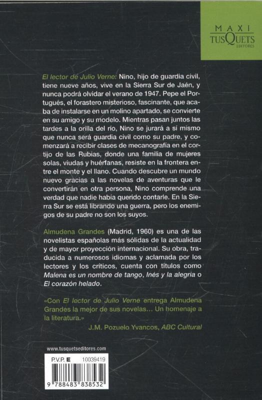 Rückseite: 9788483838532 | El lector de Julio Verne | Almudena Grandes | Taschenbuch | Spanisch