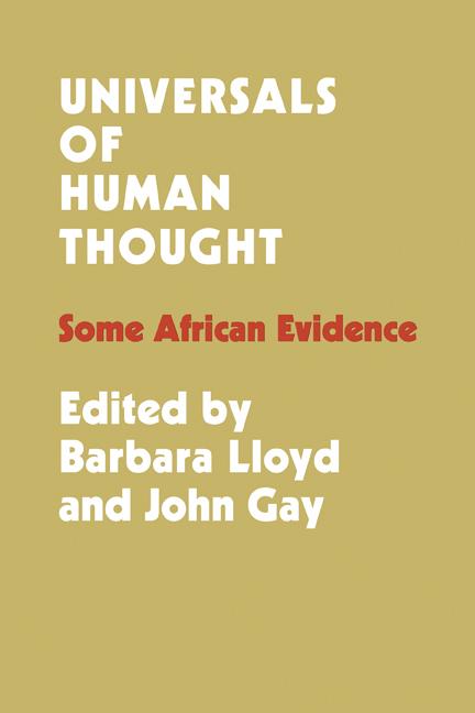 Cover: 9780521298186 | Universals of Human Thought | Some African Evidence | Lloyd (u. a.)