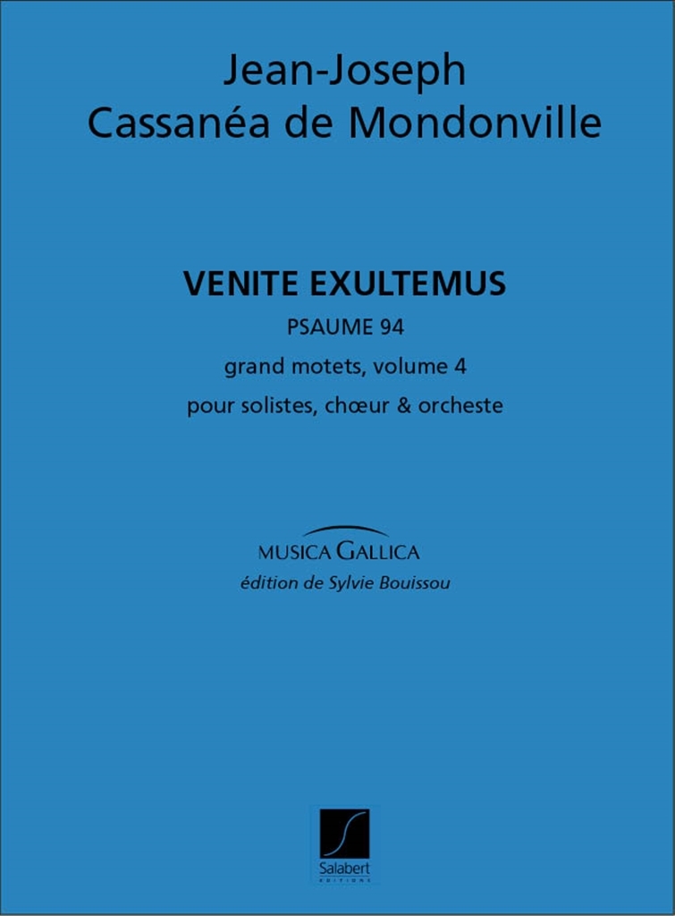 Cover: 9790048032019 | Venite Exultemus | Grand Motets Volume 4 | Jean-Joseph Mondonville