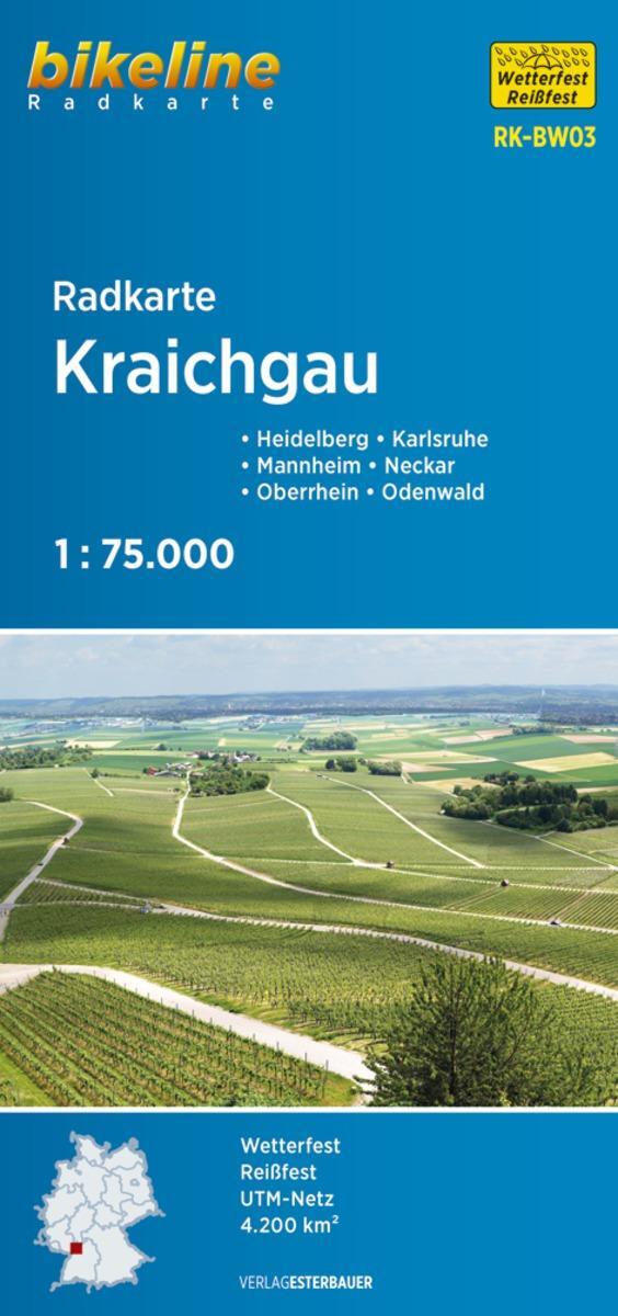 Cover: 9783850003230 | Bikeline Radkarte Deutschland Kraichgau 1 : 75 000 | Esterbauer Verlag