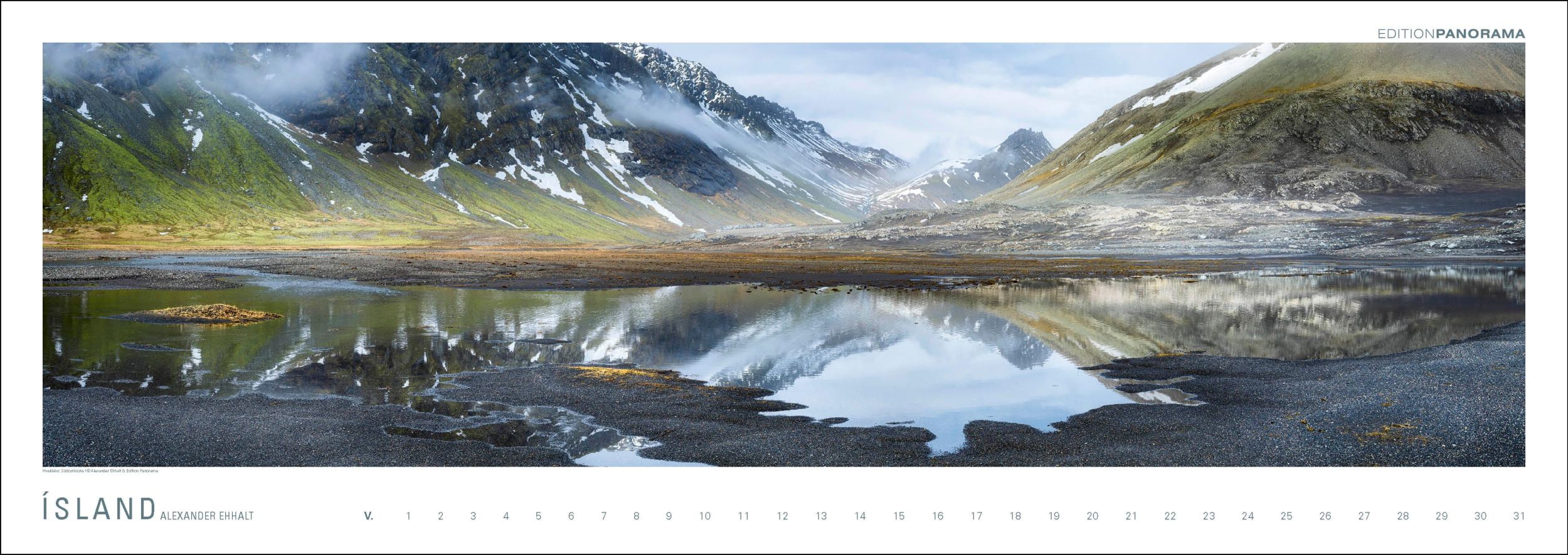 Bild: 9783898236232 | ISLAND | NEU 2024 - Immerwährender Panorama-Kalender, 110 x 39 cm