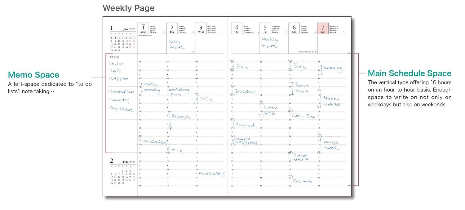 Bild: 4550045106947 | MARK'S 2023/2024 Taschenkalender A6 vertikal, Abstract, Blue | 2024