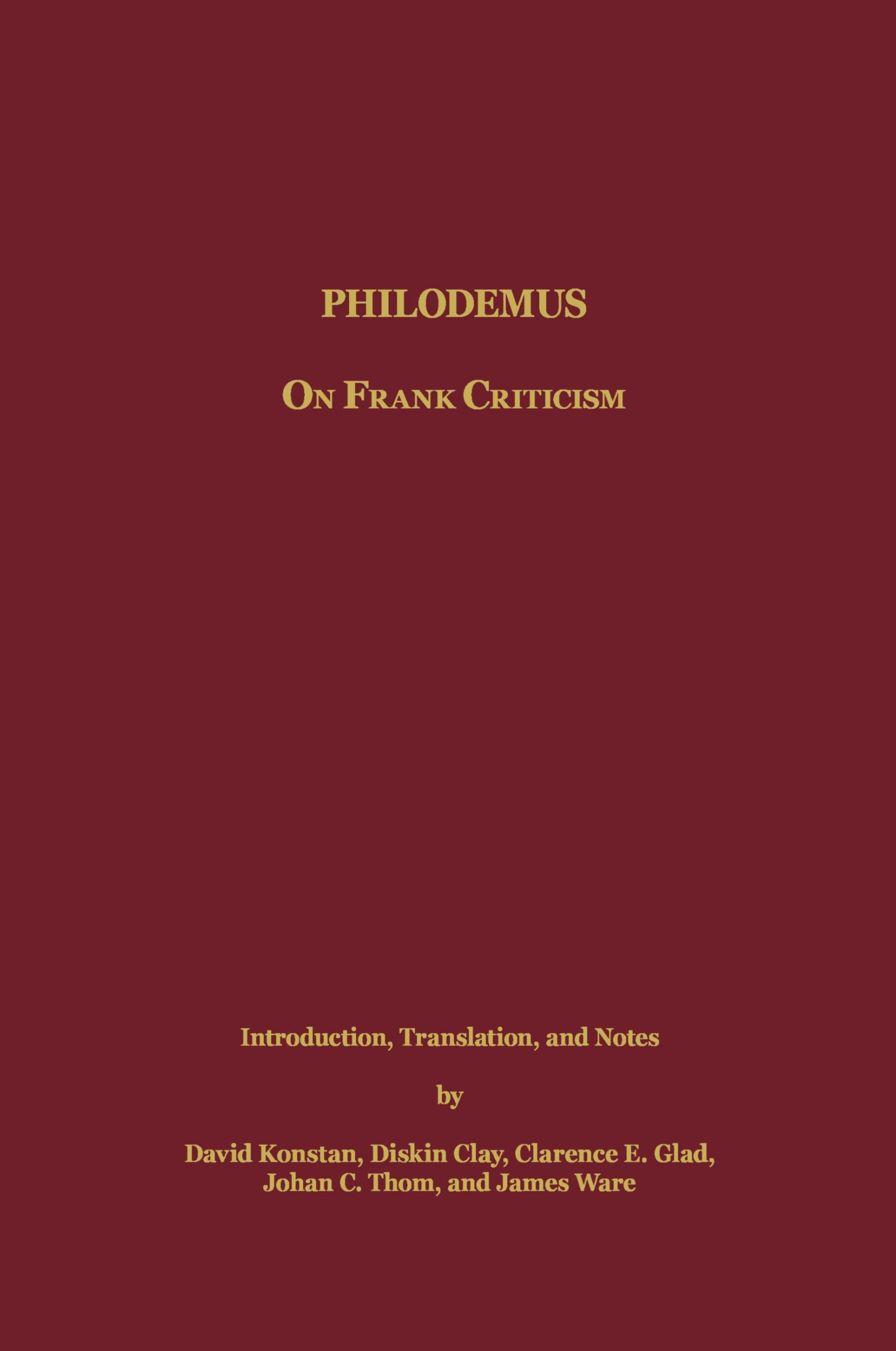 Cover: 9781589832923 | Philodemus | On Frank Criticism | Taschenbuch | Englisch | 1998