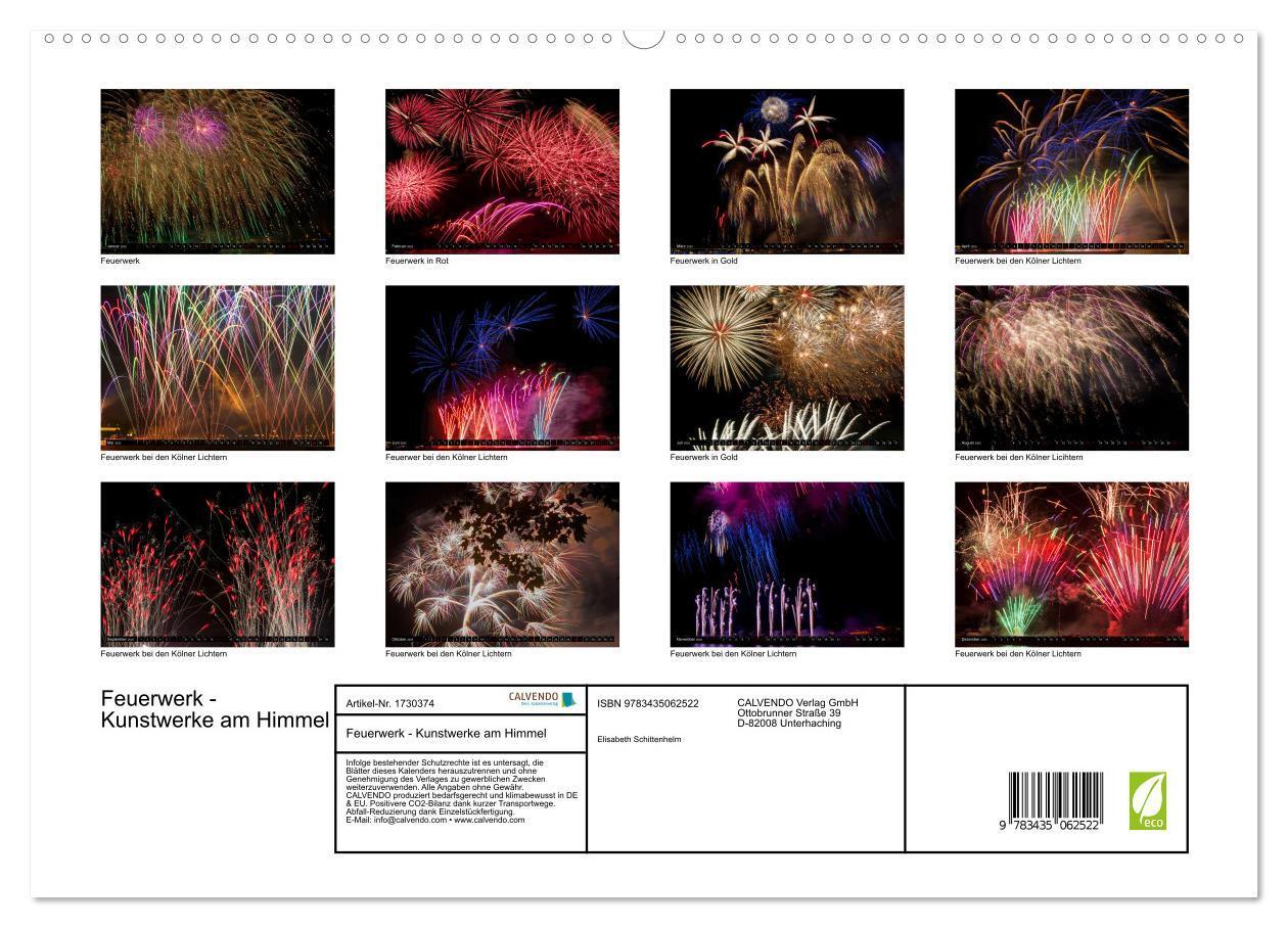 Bild: 9783435062522 | Feuerwerk - Kunstwerke am Himmel (Wandkalender 2025 DIN A2 quer),...