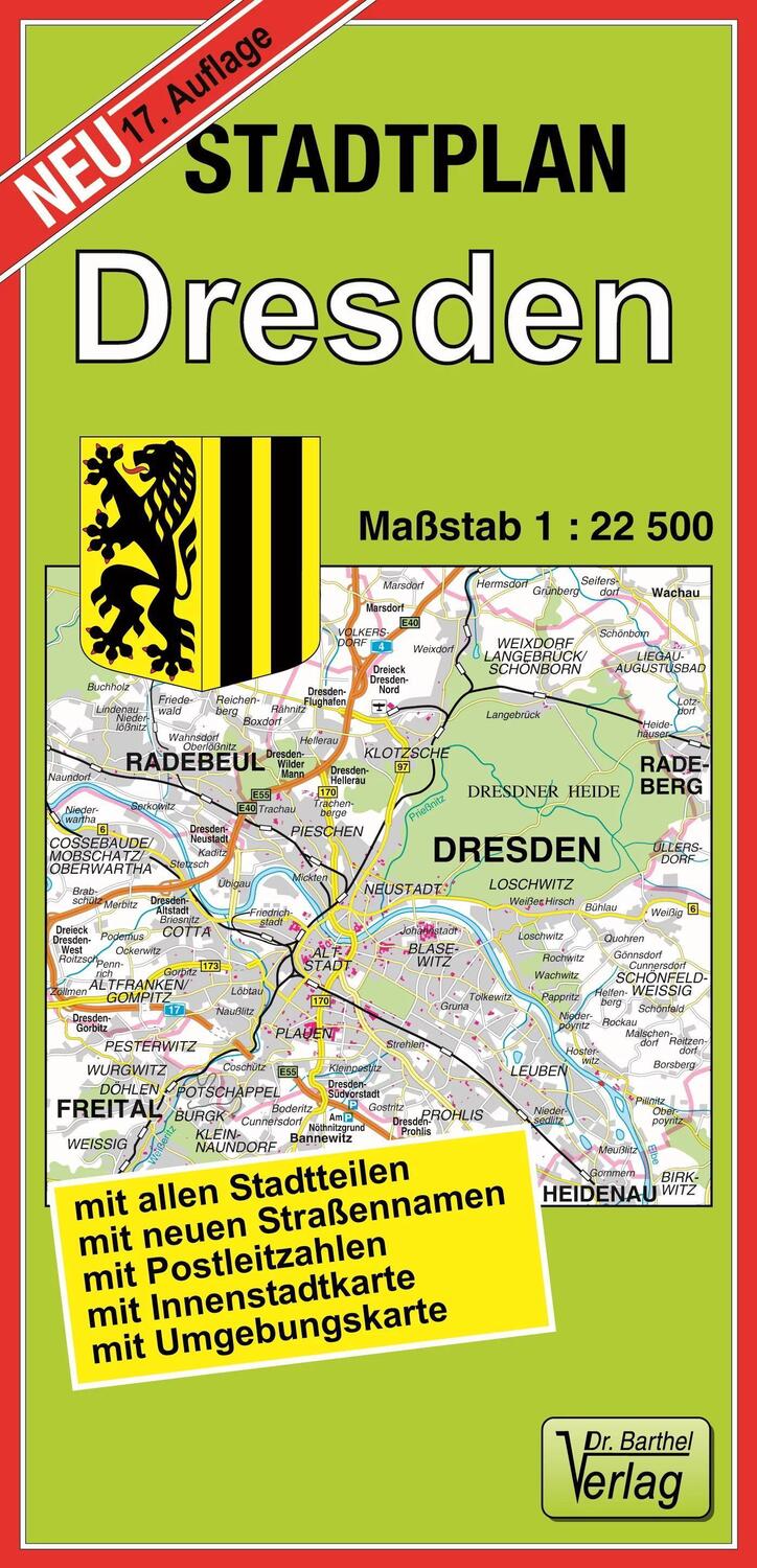 Cover: 9783895910364 | Stadtplan Dresden 1 : 22 500 | (Land-)Karte | Barthel Karten | Deutsch