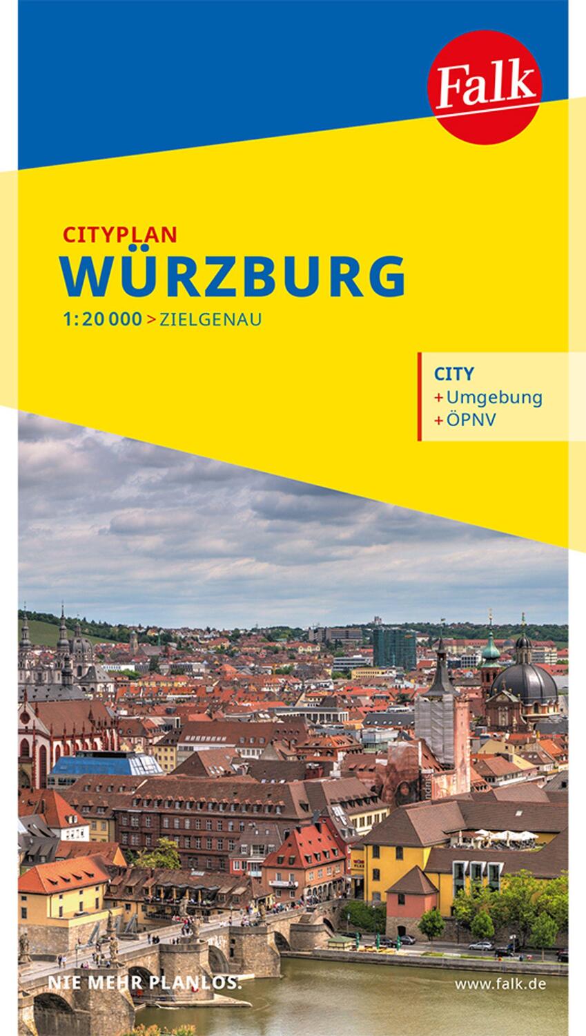 Cover: 9783827901361 | Falk Cityplan Würzburg 1:15.000 | (Land-)Karte | Falk Citypläne | 2021