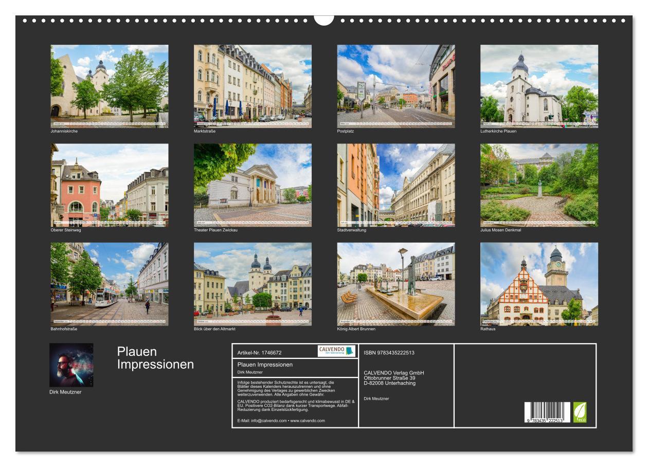 Bild: 9783435222513 | Plauen Impressionen (Wandkalender 2025 DIN A2 quer), CALVENDO...