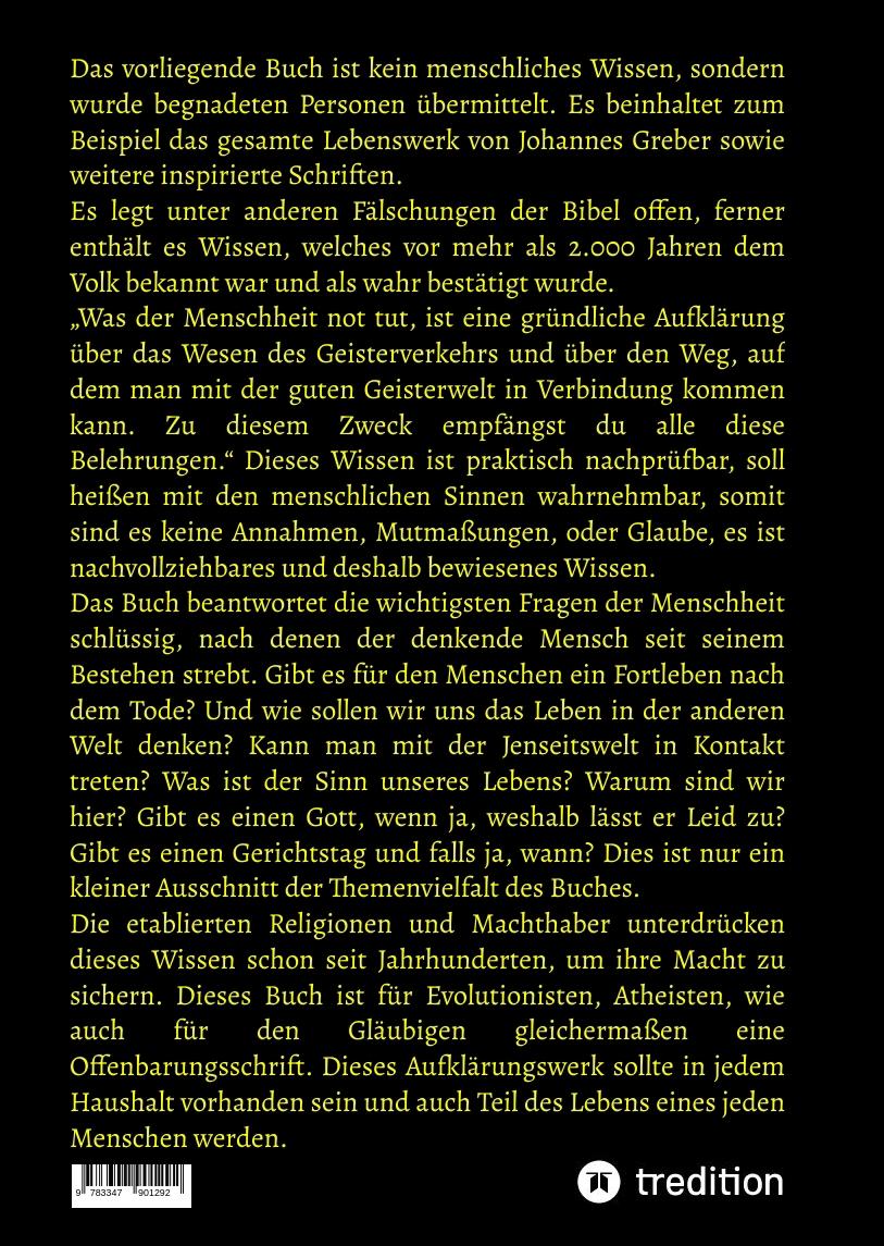 Rückseite: 9783347901292 | 3.Auflage Das geheime Wissen ¿ Das wichtigste Buch für die Menschheit!