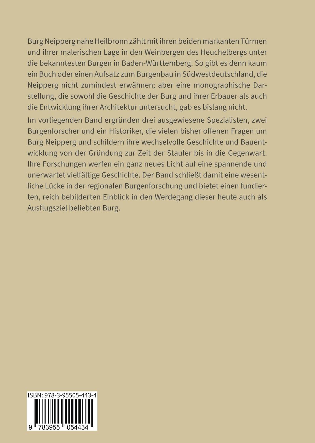 Rückseite: 9783955054434 | Burg Neipperg | Architektur und Geschichte | Kurt Andermann (u. a.)