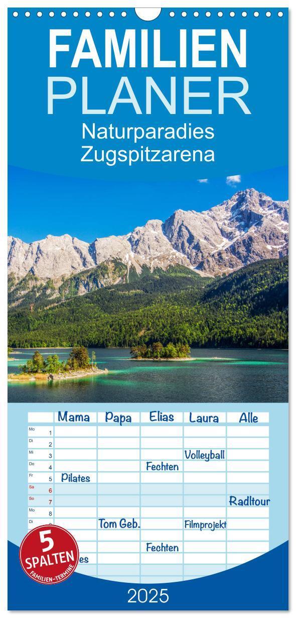 Cover: 9783457108871 | Familienplaner 2025 - Naturparadies Zugspitzarena mit 5 Spalten...