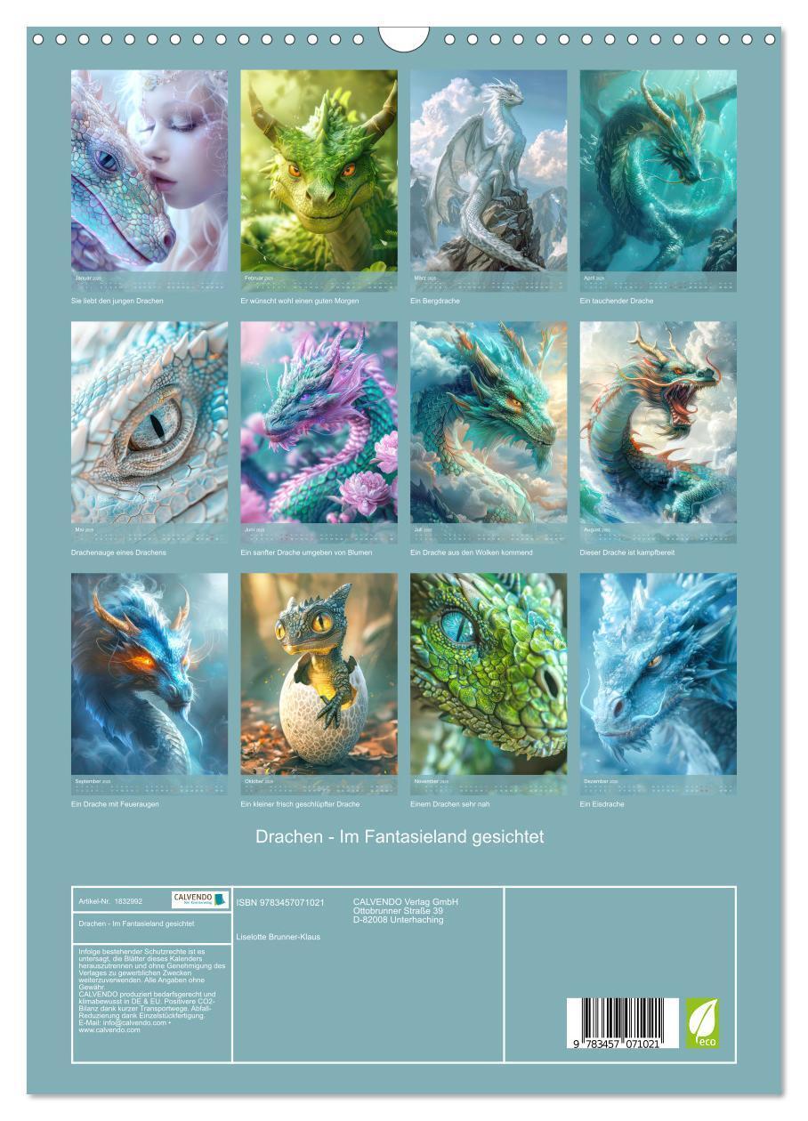 Bild: 9783457071021 | Drachen - Im Fantasieland gesichtet (Wandkalender 2025 DIN A3...