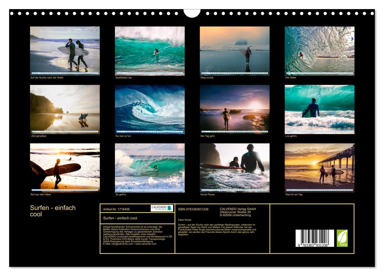 Bild: 9783383931208 | Surfen - einfach cool (Wandkalender 2025 DIN A3 quer), CALVENDO...