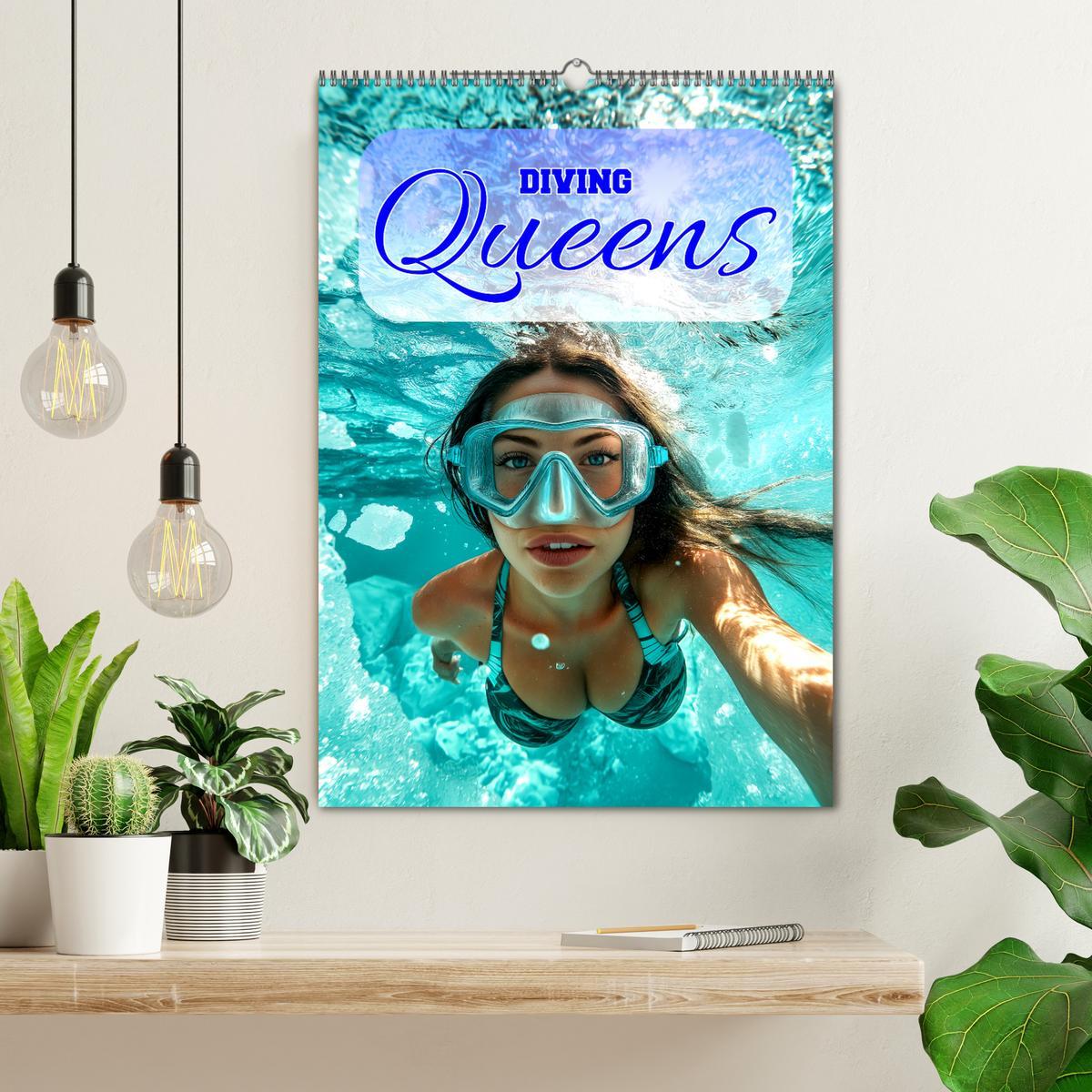 Bild: 9783457201466 | Diving Queens (Wandkalender 2025 DIN A2 hoch), CALVENDO Monatskalender