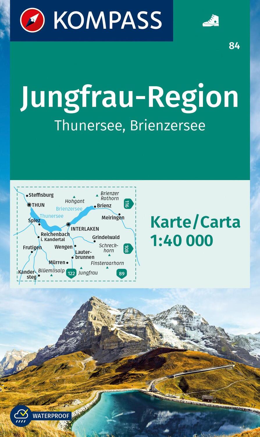 Cover: 9783990440612 | KOMPASS Wanderkarte 84 Jungfrau-Region, Thunersee, Brienzersee...