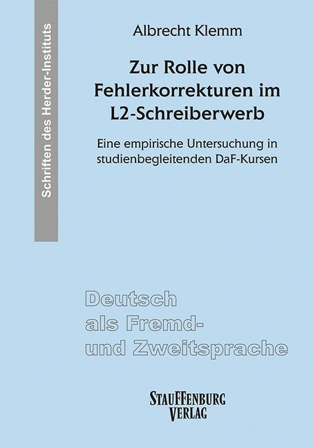 Cover: 9783958090767 | Zur Rolle von Fehlerkorrekturen im L2-Schreiberwerb | Albrecht Klemm