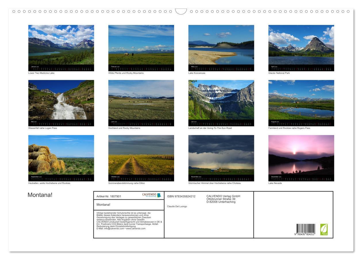 Bild: 9783435824212 | Montana! (Wandkalender 2025 DIN A2 quer), CALVENDO Monatskalender