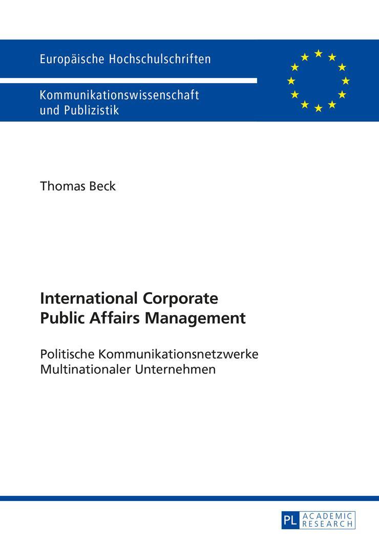 Cover: 9783631667064 | International Corporate Public Affairs Management | Thomas Beck | Buch
