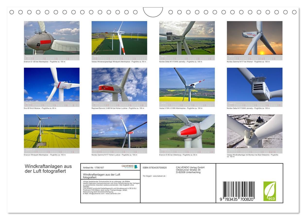 Bild: 9783435700820 | Windkraftanlagen aus der Luft fotografiert (Wandkalender 2025 DIN...